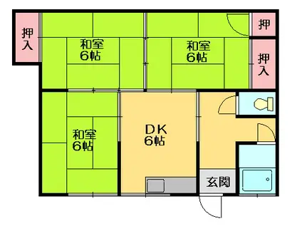 片原コーポ(3DK/2階)の間取り写真