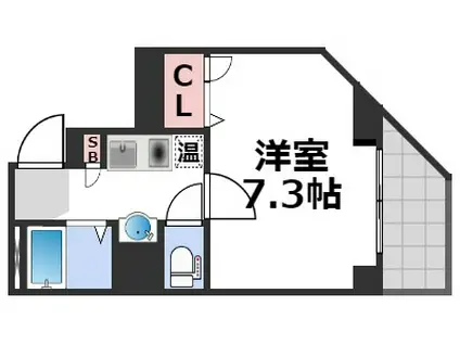 M-ヴィレッヂ寺田町(1K/1階)の間取り写真