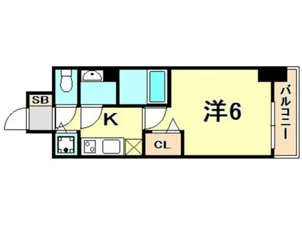レゲスタ神戸ガーデンパレス(1K/7階)の間取り写真