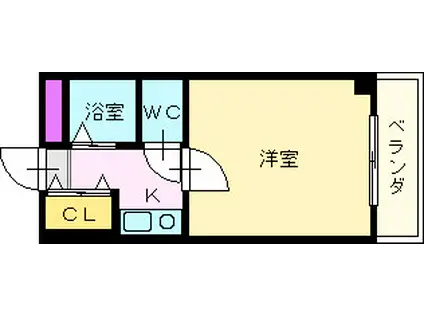T-SYA白鷺コート(1K/4階)の間取り写真