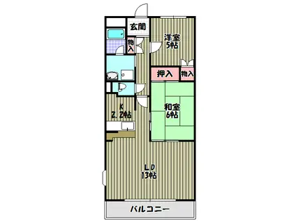 シンフォニーレジデンス藤沢台(2LDK/1階)の間取り写真