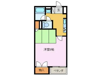 サンシャトー宝(1K/4階)の間取り写真