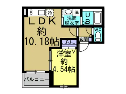 JACK TOKONAMEMINATOI(1LDK/2階)の間取り写真
