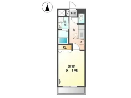カーサひまわりII(1K/1階)の間取り写真