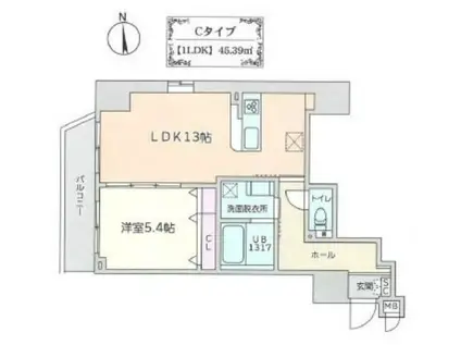 ケイヴユシマ(1LDK/6階)の間取り写真