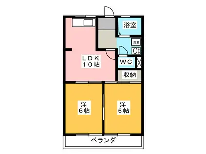 コーポラスN&A A(2LDK/2階)の間取り写真