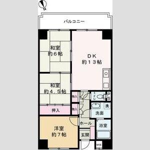 アルコ・ラ・カーサ佃町II(3LDK/2階)の間取り写真