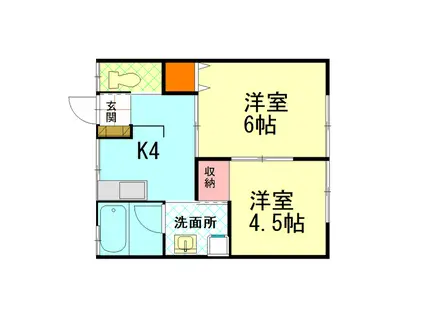 コーポHIROMI(2K/1階)の間取り写真