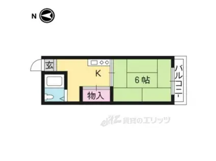 ハウススガ(1K/2階)の間取り写真
