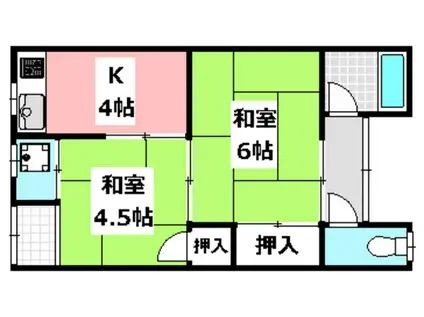増田文化(2K/2階)の間取り写真