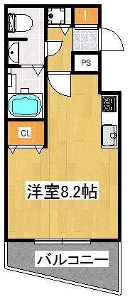 カルフールM(1K/3階)の間取り写真