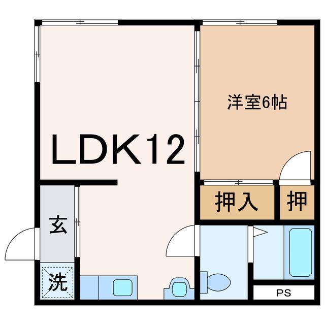 ハイツIM(1LDK/2階)の間取り写真
