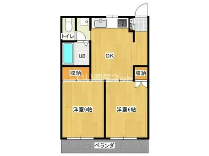 アーバンひかり(2DK/3階)の間取り写真