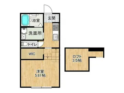 AFC RESIDENCE 野口(1K/2階)の間取り写真