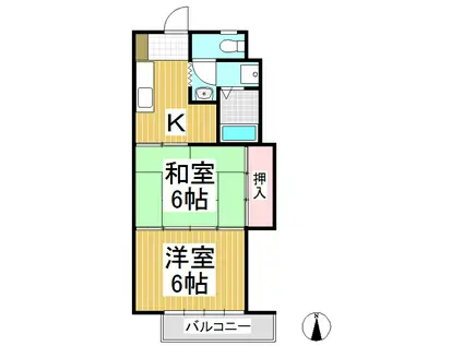 メゾン・ド・ソレイユ(2K/2階)の間取り写真