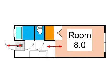 シャンテ操山(1K/2階)の間取り写真
