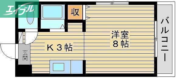 めぞんリベルテI(1K/3階)の間取り写真