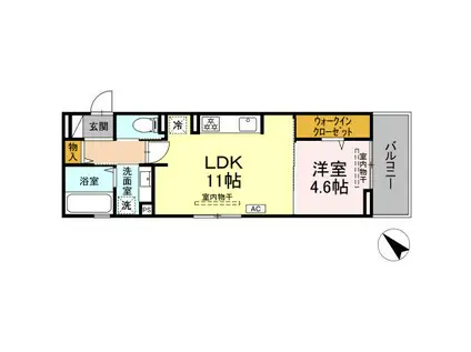 ソルティバレー(1LDK/3階)の間取り写真