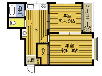 ルナ・ロサ(2K/4階)の間取り写真