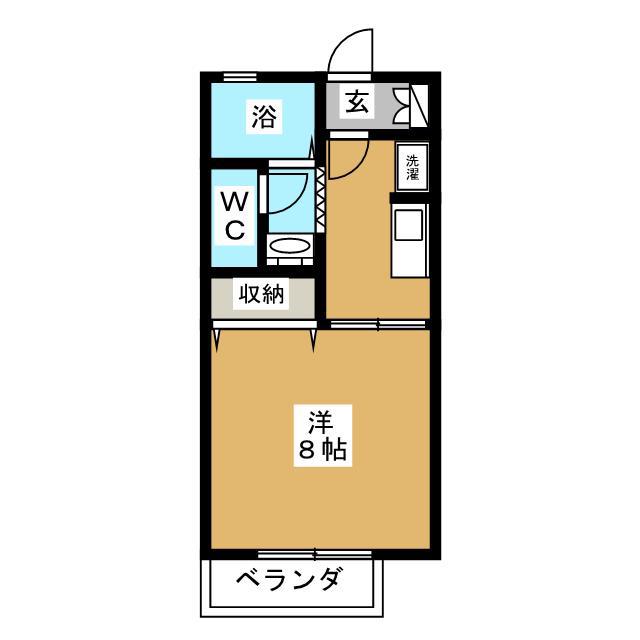 セジュール亀山(1K/1階)の間取り写真