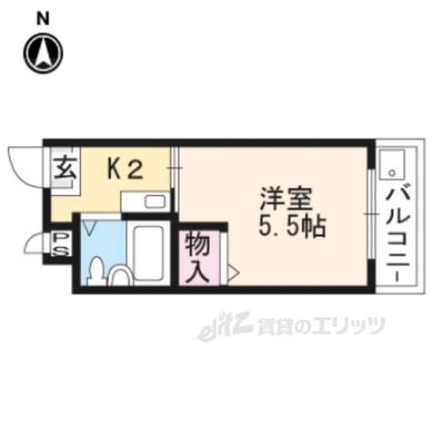 日の出ハイツ(1K/2階)の間取り写真