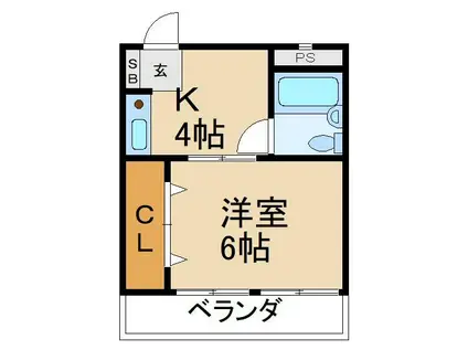 ロイヤルハイム(1K/3階)の間取り写真