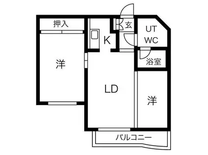 グランメール弘道館第一(1LDK/4階)の間取り写真