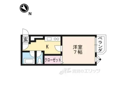 ハーミテージ安朱(1K/3階)の間取り写真