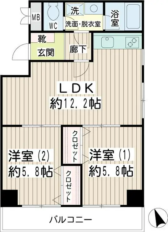 クレールマルニ 4階階 間取り