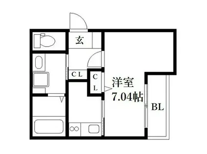 PLATINUM HILLS R(1K/2階)の間取り写真