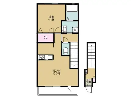 クレールメゾン(1LDK/2階)の間取り写真