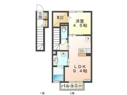 ラ ルーチェ江戸橋(1LDK/2階)の間取り写真