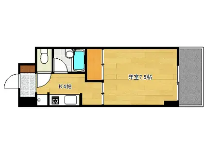 エルプエンテ(1K/6階)の間取り写真