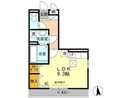HUMPTY DUMPTY(ワンルーム/3階)の間取り写真