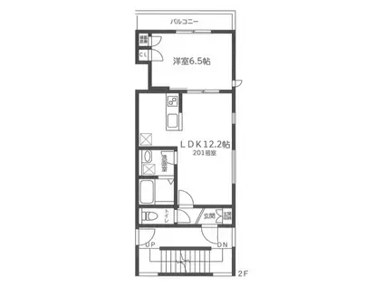 マンション大山(1LDK/2階)の間取り写真