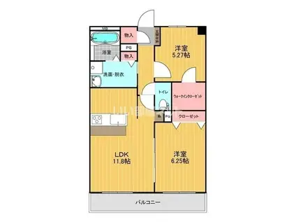 サンパーシモン(2LDK/2階)の間取り写真