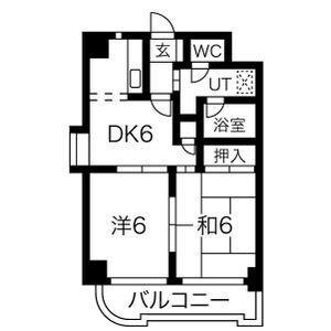 エレガントパレス守山(2DK/7階)の間取り写真
