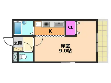 ビアンヌール芥川(1K/2階)の間取り写真