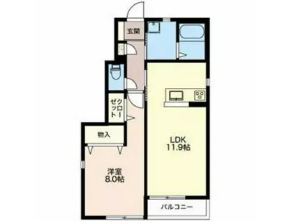エターナルM・S(1LDK/1階)の間取り写真