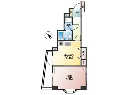 ライオンズマンション拝島第2(1K/2階)の間取り写真