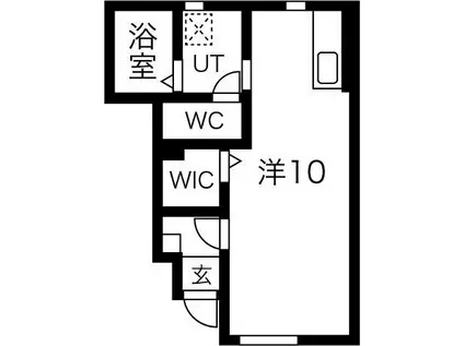 PORTE BONHEURIII(ワンルーム/1階)の間取り写真