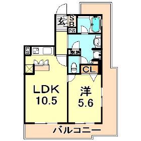 ワコーレ元町セリュックス(1LDK/13階)の間取り写真