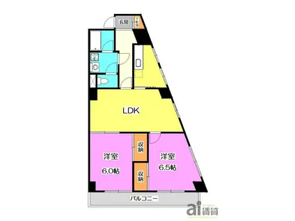 SAYAMA FLAT(2LDK/2階)の間取り写真