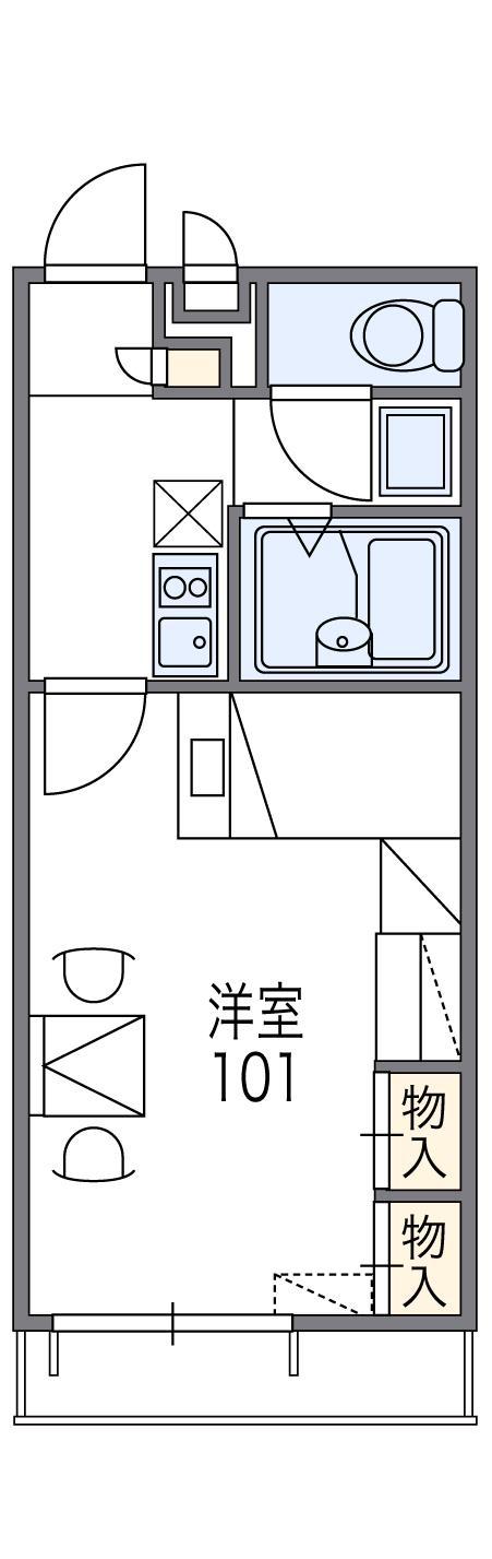 レオパレスドルフィン(1K/1階)の間取り写真