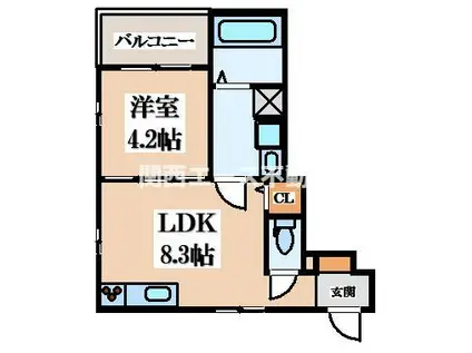 MUSES花園本町(1LDK/3階)の間取り写真