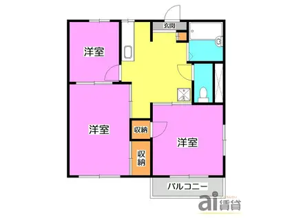 ビュー小手指A(2DK/2階)の間取り写真