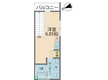 カインドネス八王子大塚(ワンルーム/2階)の間取り写真