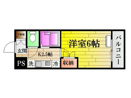 ONビル(1K/3階)の間取り写真