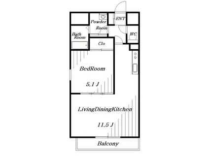 ミリアビタNO.33(1LDK/8階)の間取り写真