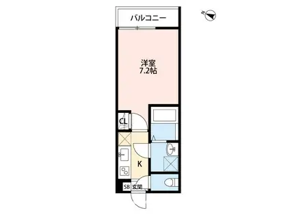 ビレッタ千住元町(1K/2階)の間取り写真